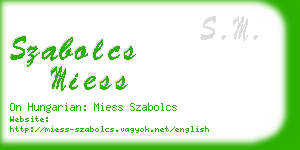 szabolcs miess business card